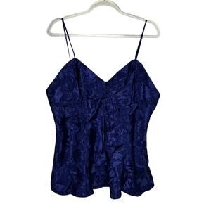 VTG Y2K‎ Babydoll Camisole Tank TopSpaghetti Strap Navy Blue Whimsigoth  NWT